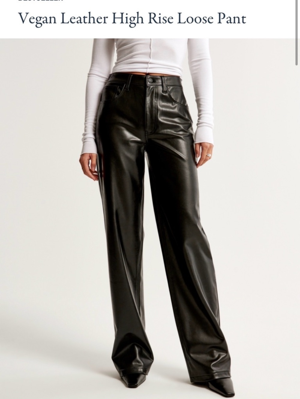 Abercrombie & Fitch Black Vegan Leather High-Rise Pants
